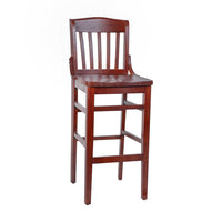 Flash Furniture HERCULES Series School House Back Mahogany Wood Restaurant Barstool-Wood Barstool