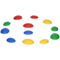 Outsunny Stepping Stones with Anti-slip Mat - Multicoloured - Set of 12-12-piece set, including 6 large and 6 small sizes 