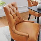 Modway Regent Tufted Vegan Leather Dining Chair - Tan-Vegan Leather Upholstery