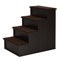 PawHut 21.3" H Pet Stairs for High Bed - Dark Coffee-Perfect for older pets and those with mobility issues