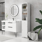 HOMCOM Tall Bathroom Cabinet with Shelves and Drawer - White-The slim design is suitable for limited space