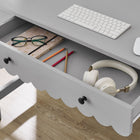 Modway Emmeline 47.64" 1-Drawer Scallop Writing Desk - Light Grey-Scalloped Edge Detail