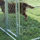 PawHut Outdoor Dog Kennel with Waterproof UV-Resistant Cover - 9.8' x 9.8' x 7.7' - Silver-Metal dog fence with chain links includes a lockable door for convenient access and extra security Note: The kennel is large and relatively heavy, so it is recommendable that 2-3 people install it together.
