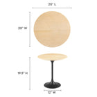 Modway Lippa 20" Round Wood Side Table - Black Natural-Wood Grain Veneer and MDF Tabletop