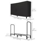 Outsunny 6 ft Firewood Rack with Cover Wood Storage Holder - Black-Raised 7.5" (19 cm) off ground, prevents moisture damaging the wood