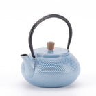 Minimal - Théière en fonte émaillée Minimal - Dot Bleu - 0,6 L-La belle surface émaillée brillante ressemble à de la céramique