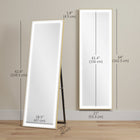 HOMCOM LED Full Length Mirror with Adjustable Lights - 21" W x 64" H - Gold-Can be used freestanding or wall-mounted, offering versatile placement for any room 