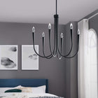 Modway Penrose 6-Light Chandelier - Black-Flush Mount Ceiling Canopy