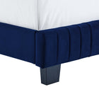 Modway Celine Channel Tufted Performance Velvet Twin Bed - Navy-Solid Wood Legs