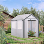 Outsunny 8' x 6' x 7.5' Heavy-duty Walk-in Greenhouse - White- Made from high-quality well ventilated PE gridding   