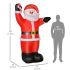 HOMCOM 8' Lit Inflatable Santa Christmas Yard Decoration-Certified IP44 polyester cloth is suited for indoor and outdoor use