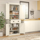 HOMCOM 72" H Freestanding Kitchen Pantry Cabinet with Drawer - Cream White-Three adjustable shelves with a 1.25" gap for flexible storage 