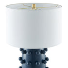 Hudson&Canal - Lampe de table en céramique Farrington de 66 cm de haut avec abat-jour en tissu - Bleu marine mat/blanc-Conçu pour une ampoule à incandescence de 60 W - ampoule LED de 9 W, ampoule fluorescente (CFL) de 13 W ou ampoule LED à ballast automatique de 9 W, ampoule à culot E26, ampoule non incluse