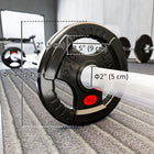 Soozier 2 x 11 lb Weight Plates Set - 2-Inch Barbell Weights Set-Three grip holes extend bar-free workout options 