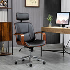HOMCOM Office Chair with Removable Headrest and Wheels - Black-The height of the office seat can be adjusted between 18.7 and 22.6 inches to meet your different needs