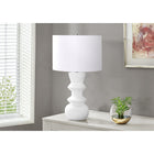 Monarch Specialties 26" H Contemporary Table Lamp - Cream Ceramic / Ivory / Cream Shade-Featuring a chic, cream ceramic textured finish base paired with an elegant ivory fabric shade, adds a decorative accent for end or side tables, nightstands or bedside tables