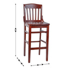 Flash Furniture HERCULES Series School House Back Mahogany Wood Restaurant Barstool-School House Back Design