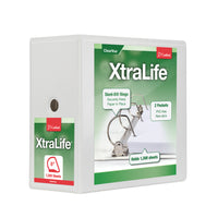 Cardinal® – Reliure XtraLife ClearVue verrouillable à anneaux en D, blanc, 6-Avec pochettes à l'intérieur des deux couvertures