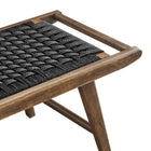 Modway Saoirse 47" Wove Rope Wood Bench - Walnut/Black-Weight Capacity: 331 lbs