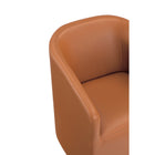 Manhattan Comfort - Fauteuil de salle à manger moderne Anna rond 23,23 po en similicuir avec accoudoirs - couleur selle-Garantie limitée du fabricant de 30 jours