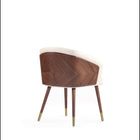 Manhattan Comfort - Chaise de salle à manger moderne Reeva 59 cm en similicuir, noyer et crème-Capacité de poids 136 kg Hauteur d’assise 49,5 cm