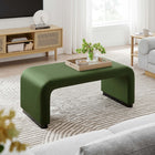 Modway Koda Performance Velvet Waterfall Ottoman - Black/Moss Green-Metal Base