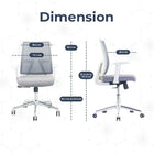 MotionGrey AeroMesh Ergonomic Office Chair - Mesh Back Support with Adjustable Armrests - White-6