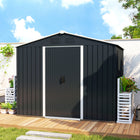 Outsunny 8' x 6' Outdoor Storage Shed-Double sliding door for easy access in and out, lockable for security
