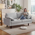 HOMCOM - Canapé 3 places 66,5 po en velours avec 2 coussins - gris-Le tissu effet velours assure une sensation douce et confortable pour la détente 