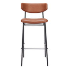 Zuo Charon Barstool - Vintage Brown - Set of 2-Plush and durable faux leather fabric