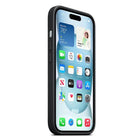 Apple FineWoven Case with MagSafe for iPhone 15 - Black-The case quickly snaps into place and fits snugly over your iPhone without adding bulk