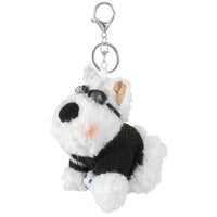 Merangue Scottie Dog Ball Puff Keychain-Easy to attach to bags, backpacks, or keyrings