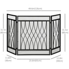 HOMCOM 3-Panel Fireplace Screen with Metal Mesh Fire Spark Guard - Black-Reinforced metal frame with electrophoresis and powder-coating processing for durable use 