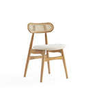 Manhattan Comfort Colbert 17.52" Industry Chic Upholstered Dining Chair - Nature and Oatmeal - Set of 4-Seat Upholstered in Woven Polycotton Filled with High Density Foam