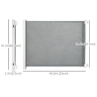 Pawhut Retractable Pet Safety Gate - Grey-The unlock switch controls the extension of this tall dog gate