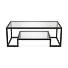 Hudson&Canal - Table basse rectangulaire Athena 45" L - Bronze noirci-Dispose d'étagères en verre trempé