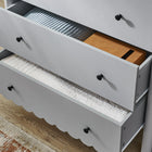 Modway Emmeline Scalloped 5-Drawer Chest - Light Grey-Non-Marking Floor Glides