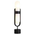 Hudson&Canal - Lampe de table Blair en forme de pilule avec abat-jour en verre laiteux - Bronze noirci/blanc-Associé à un abat-jour en forme de pilule en verre de lait blanc