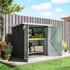 Outsunny remise de rangement en métal 5 pi x 3 pi - noir-Portes doubles pour un accès pratique  
