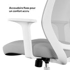 Staples - Fauteuil fonctionnel Essentials, tissu et dossier en maille, gris-Un simple mécanisme de verrouillage fixe le siège en position verticale