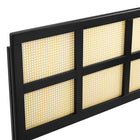 Modway Luana Cane King Headboard - Black-Rubberwood and Rattan Construction