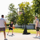 Soozier Adjustable Basketball Hoop with Backboard and Weighted Base-Solid steel frame and PC backboard – strong and durable
