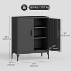 HOMCOM - Armoire de rangement en métal avec serrure - noir-Finition thermolaquée résistante aux rayures qui garde l’armoire en acier comme neuve 