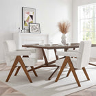 Modway Lyra Fabric Dining Room Chair - Ivory - 2 Pack-Woven Heathered Fabric