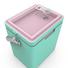 Permasteel 14 qt Portable Cooler with Dual Carrying Options - Mint-Non-Slip Feet