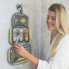 Travelon Compact Hanging Toiletry Case - Charcoal-Three mesh pouches for deodorant, tubes and other bulky items