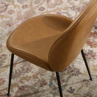 Modway - Scoop Jambe en acier revêtu de poudre noire Cuir végane Chaises de salle à manger Ensemble de 2 - Tan-Vintage Glamour Style