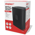 Staples - Déchiqueteur commercial à coupe micro - 20 feuilles-Le chargement par le haut acceptant jusqu’à 20 feuilles permet le déchiquetage jusqu'à 6,5 pieds par minute 