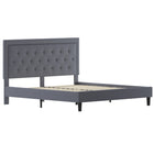 Flash Furniture - Lit plateforme Roxbury très grand touffeté en tissu gris clair-Tête de lit à panneau