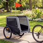 PawHut Dog Bike Trailer, Dog Cart for Bicycle with Support Feet-Spacious cabin fits small to medium dogs under 20 kg and 52 cm in length